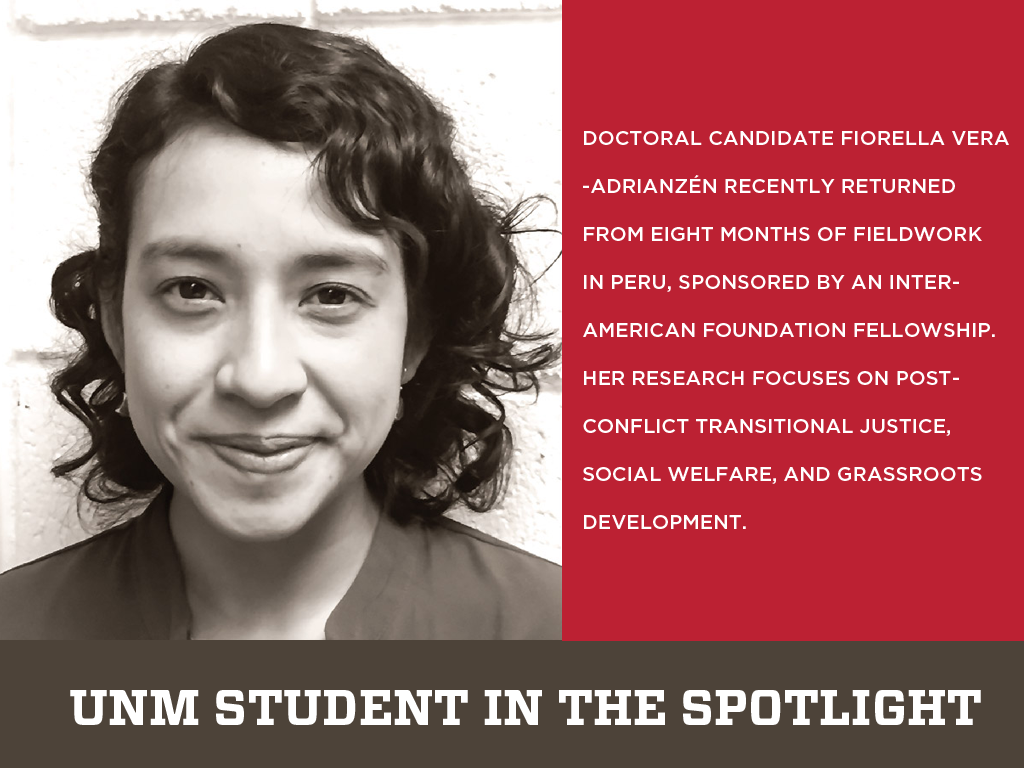 LAII PhD Fellow Fiorella Vera-Adrianzén Featured by Office of Graduate Studies